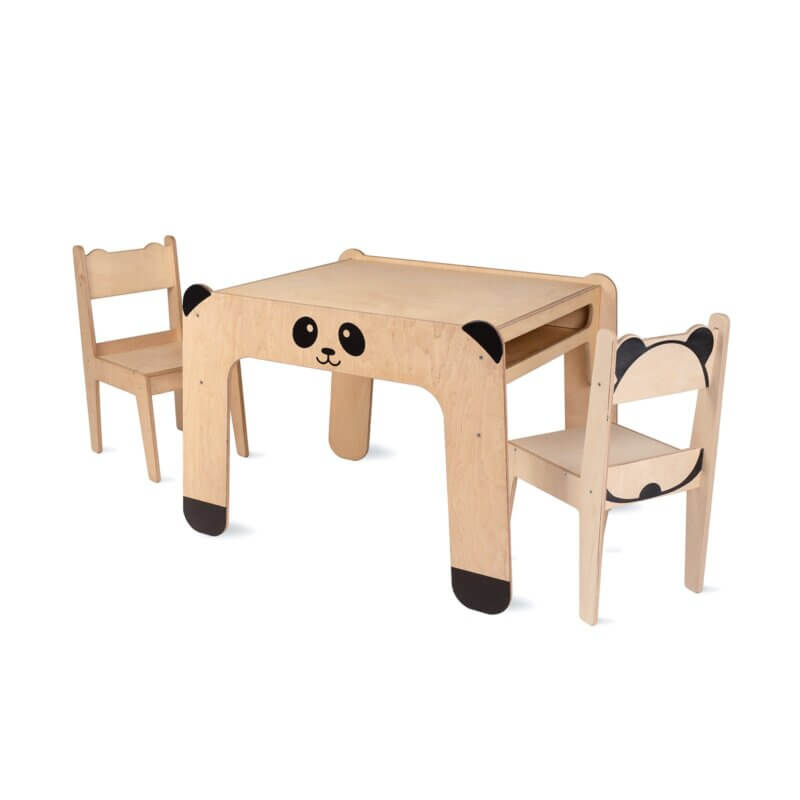 Laua ja tooli komplekt tahvliga - panda